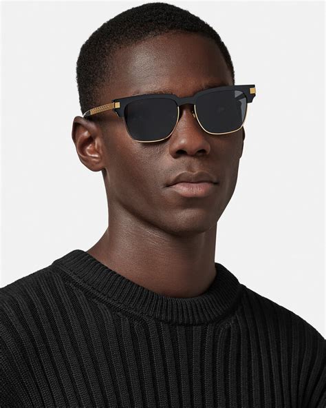 Versace: Black Greca Sunglasses 